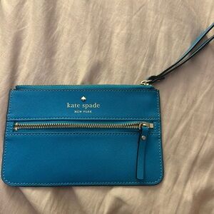 Kate Spade blue wristlet wallet